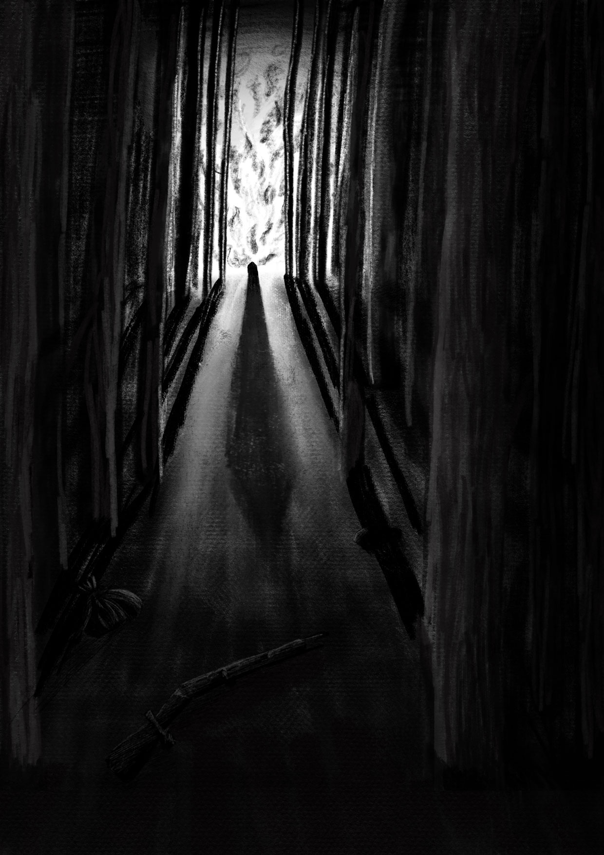 Digital illustration for Ambrose Bierce's Chickamauga created by Anna Polhorodnyk