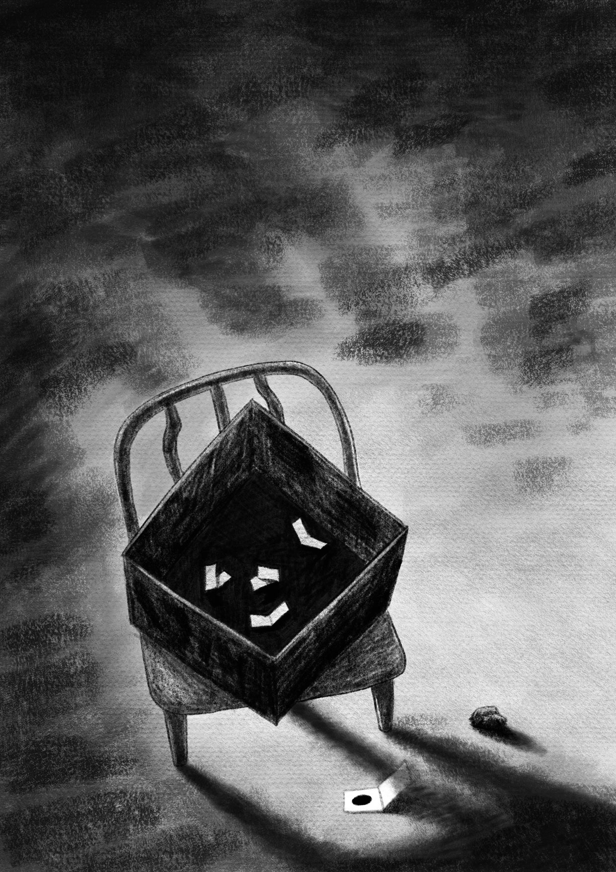 Digital illustration for Shirley Jackson's The Lottery created by Anna Polhorodnyk