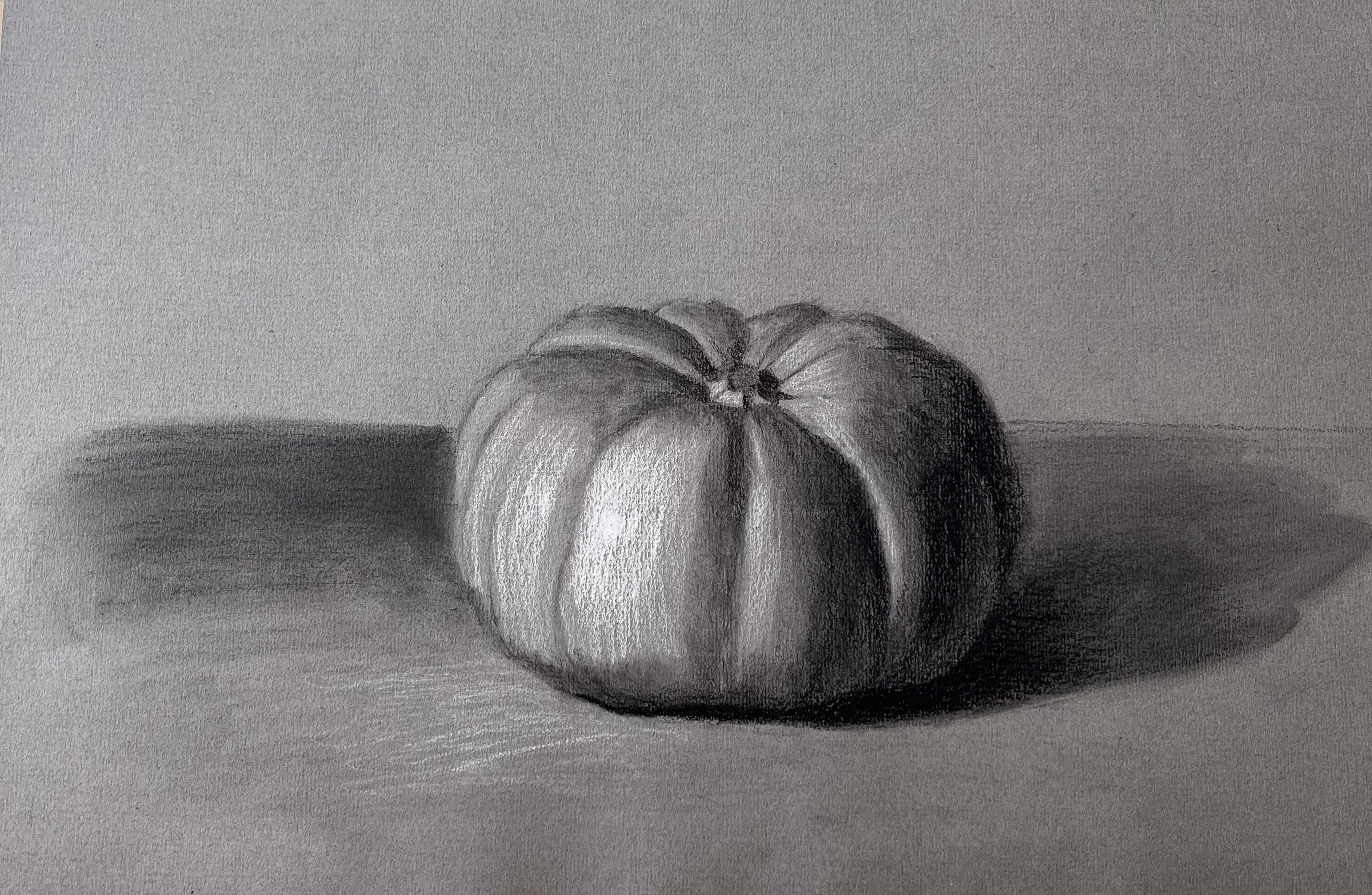 Charcoal drawing created by Anna Polhorodnyk