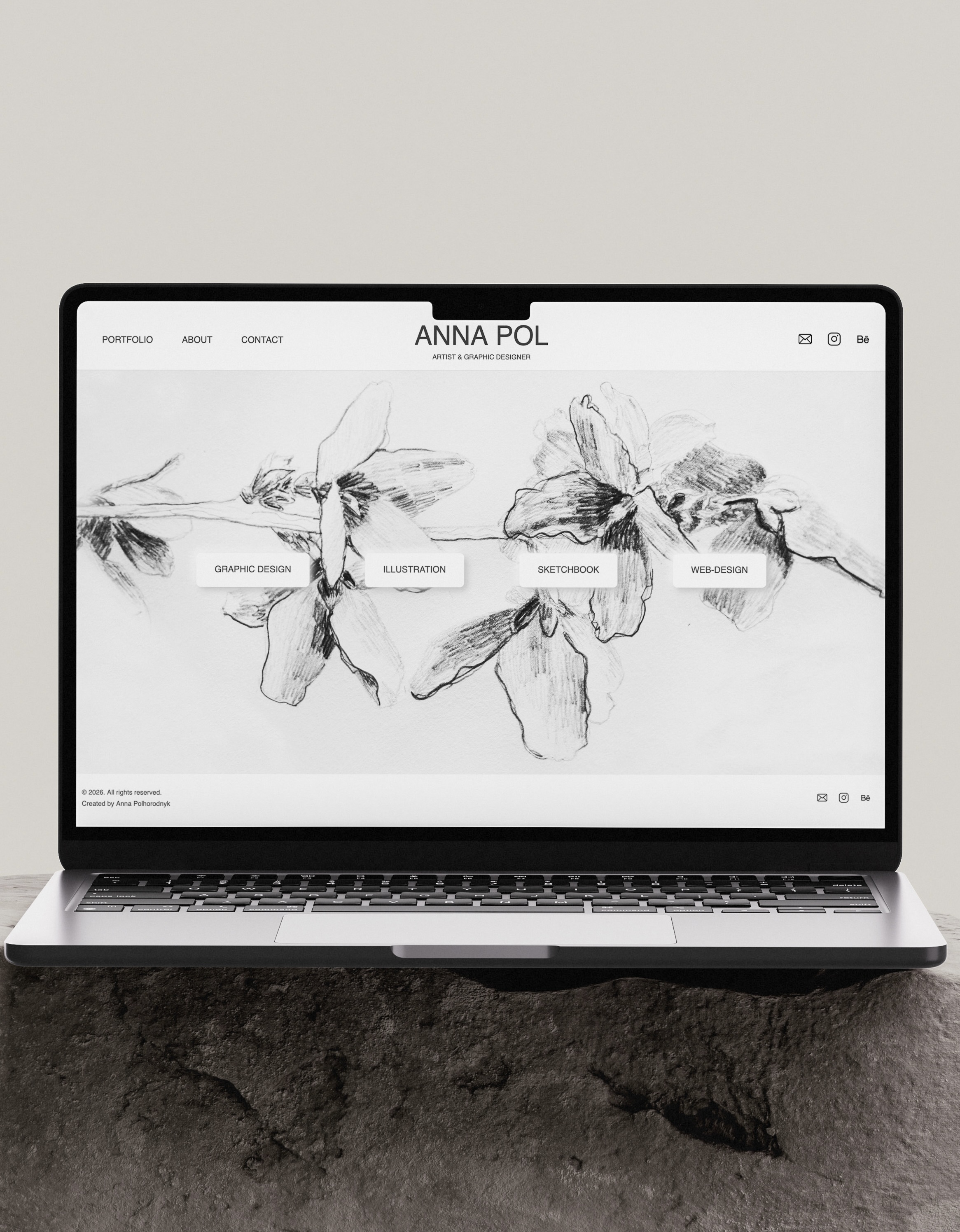 Web design for an artist and designer