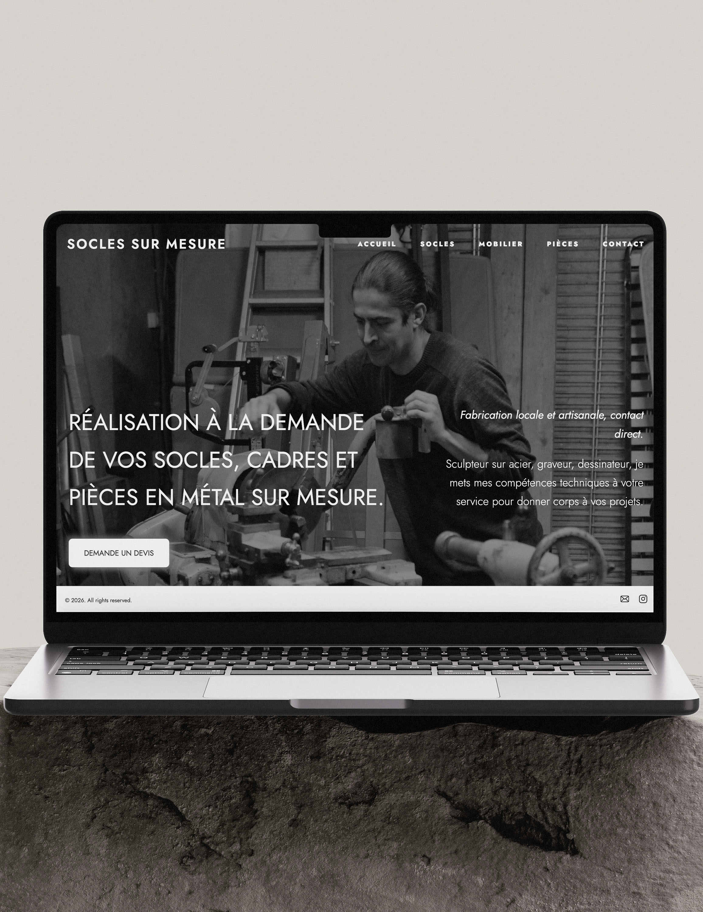 Web design for socles sur mesure created by Anna Polhorodnyk